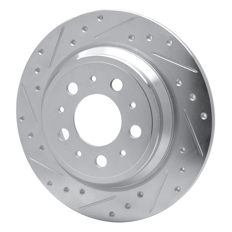 Volvo V70 Brake Rotor (1) - Rear Left - R1 Concepts - Drilled & Slotted - Silver - `99-`00